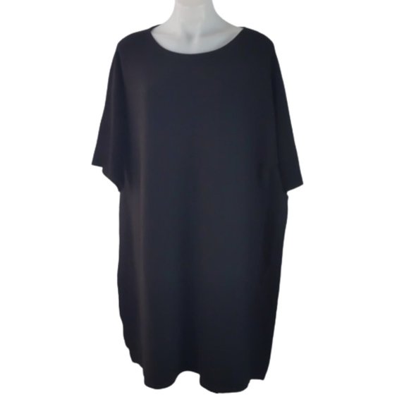 COS Tops - Cos Women's Top Size Large Black Short Dolman Sleeves Round Neck 100% Wool Tunic